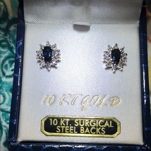 10kt Gold September Sapphire Earrings